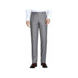 Men Renoir Flat Front Pants 100% Soft Wool Super 140s Classic Fit 508 - 5 Lt Gray - J.Valintin Men's Wear Legend - 3229