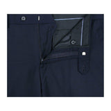 Men Renoir Flat Front Pants 100% Wool Super 140's Classic Fit 508 - 19 Navy Blue - J.Valintin Men's Wear Legend - 73911