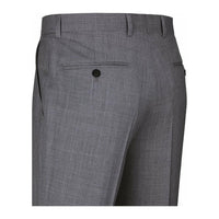 Men Renoir Flat Front Pants 100% Wool Super 140's Classic Fit 508 - 3 Mid gray - J.Valintin Men's Wear Legend - 74341