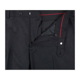 Men Renoir Flat Front Pants 100% Wool Super 140's Classic Fit 555 - 3 Charcoal - J.Valintin Men's Wear Legend - 555 - 3 30 p