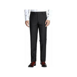 Men Renoir Flat Front Slacks 100% Soft Wool Super 140's Classic Fit 508 - 1 Black - J.Valintin Men's Wear Legend - 73898