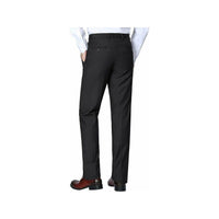 Men Renoir Flat Front Slacks 100% Soft Wool Super 140's Classic Fit 508 - 1 Black - J.Valintin Men's Wear Legend - 73898