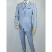 Men RENOIR suit Solid 2 Button Business Formal All Purpose Slim Fit 203 - 9 Blue - J.Valintin Men's Wear Legend - 97617