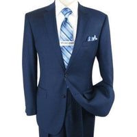 Men Renoir Suit Super 140s Soft Wool 2Button Side Vent Classic Fit 508 - 19 Navy - J.Valintin Men's Wear Legend - 73399