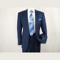 Men Renoir Suit Super 140s Soft Wool 2Button Side Vent Classic Fit 508 - 19 Navy - J.Valintin Men's Wear Legend - 73399