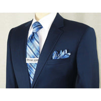 Men Renoir Suit Super 140s Soft Wool 2Button Side Vent Classic Fit 508 - 19 Navy - J.Valintin Men's Wear Legend - 73399