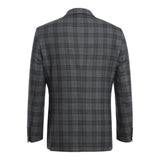 Men RENOIR Suit Two Button Business Formal Slim Fit 294 - 15 Gray English Plaid - J.Valintin Men's Wear Legend - 97670