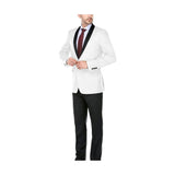 Men Renoir Tuxedo One Button Shawl Satin Lapel Formal Slim 201 - 16 Ivory/Black - J.Valintin Men's Wear Legend - 201 - 16 Shawl - 36S