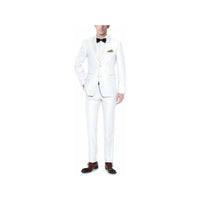 Men Renoir Tuxedo Two Button Notch Formal with Satin Lapel trims 201 - 6 White - J.Valintin Men's Wear Legend - 21682