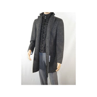 Men RENOIR Wool Blend Black White Plaid 3/4 Length Winter Coat W/Liner 43 - 18 - 095 - J.Valintin Men's Wear Legend - 19053