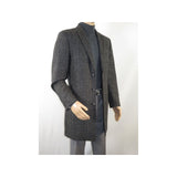 Men RENOIR Wool Blend Black White Plaid 3/4 Length Winter Coat W/Liner 43 - 18 - 095 - J.Valintin Men's Wear Legend - 19053