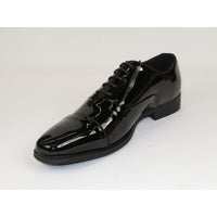 Men Santino Luciano Formal Dress Shoes Patent Leather Shiny Lace up C384 Black - J.Valintin Men's Wear Legend - 100825