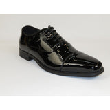 Men Santino Luciano Formal Dress Shoes Patent Leather Shiny Lace up C384 Black - J.Valintin Men's Wear Legend - 100825