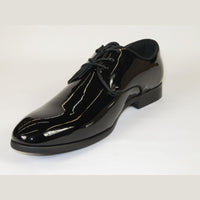 Men Santino Luciano Formal Dress Shoes Patent Leather Shiny Lace up F414 Black - J.Valintin Men's Wear Legend - 99038