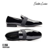 Men Santino Luciano Formal Shoes Patent Leather Shiny Slip on Loafer C356 Black - J.Valintin Men's Wear Legend - 99030