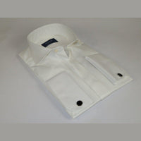 Men Sateen Cotton Blend Shirt Manschett Quesste Turkey Slim Fit 4130 - 02 Ivory - J.Valintin Men's Wear Legend - 96945