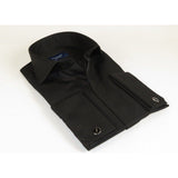 Men Sateen Cotton Blend Shirt Manschett Quesste Turkey Slim Fit 4130 - 03 Black - J.Valintin Men's Wear Legend - 96950