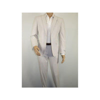 Men Seersucker Suit By Adolfo Stripe Casual Dressy Summer Suit 2 Button C624 Tan - J.Valintin Men's Wear Legend - 108766