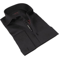 Men Shirt AXXESS Turkey Egyptian Cotton High Collar French Cuffs 224 - 05 Black - J.Valintin Men's Wear Legend - 99293