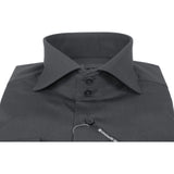 Men Shirt AXXESS Turkey Egyptian Cotton High Collar French Cuffs 224 - 05 Black - J.Valintin Men's Wear Legend - 99293