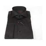 Men Shirt AXXESS Turkey Egyptian Cotton High Collar French Cuffs 224 - 05 Black - J.Valintin Men's Wear Legend - 99293