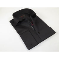 Men Shirt AXXESS Turkey Egyptian Cotton High Collar French Cuffs 224 - 05 Black - J.Valintin Men's Wear Legend - 99293