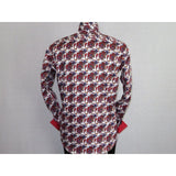 Men Shirt J.Valintin Turkey Egyption Cotton Axxess Style A113 - 10 Christmas Red - J.Valintin Men's Wear Legend - 3633