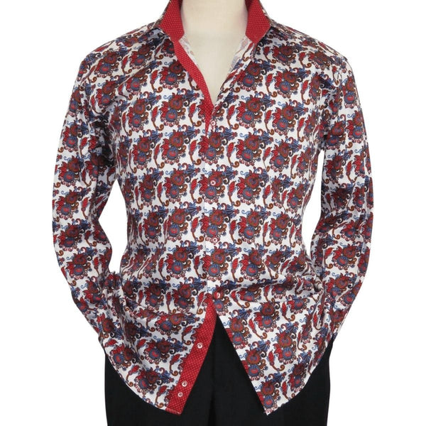 Men Shirt J.Valintin Turkey Egyption Cotton Axxess Style A113 - 10 Christmas Red - J.Valintin Men's Wear Legend - 3633