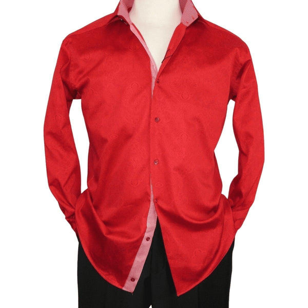 Men Shirt J.Valintin Turkey Usa Egyption Cotton Axxess Style 1514 Christmas Red - J.Valintin Men's Wear Legend - 4887