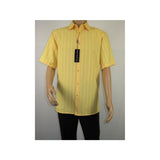 Men Short Sleeve Sport Shirt BASSIRI Light Weight Soft Microfiber 48201 Yellow - J.Valintin Men's Wear Legend - 99221