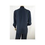 Men Silversilk 2pc Fancy walking leisure suit Italian woven knits 4407 Navy Blue - J.Valintin Men's Wear Legend - 98040