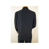 Men Silversilk 2pc Fancy walking leisure suit Italian woven knits 4411 Navy Blue - J.Valintin Men's Wear Legend - 98022