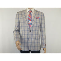 Men Sport Coat by Berlusconi Turkey Italian Wool Super 180's #671 - 13 Gray Blue - J.Valintin Men's Wear Legend - 98945