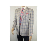 Men Sport Coat by Berlusconi Turkey Italian Wool Super 180's #671 - 13 Gray Blue - J.Valintin Men's Wear Legend - 98945