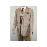 Men Sport Coat by Berlusconi Turkey Italian Wool Super 180's #671 - 15 Tan Burg - J.Valintin Men's Wear Legend - 98952