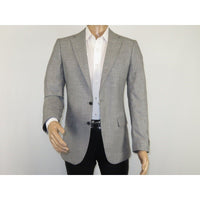 Men Sport Coat by Berlusconi Turkey Soft European Plaid #AT77 02 Gray Linen - J.Valintin Men's Wear Legend - 98939