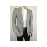 Men Sport Coat by Berlusconi Turkey Soft European Plaid #AT77 02 Gray Linen - J.Valintin Men's Wear Legend - 98939