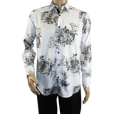 Men Sports Shirt by DE - NIKO Long Sleeves Fashion Print Soft Modal 2007020 White - J.Valintin Men's Wear Legend - 99413