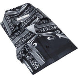 Men Sports Shirt by DE - NIKO Long Sleeves Fashion Print Soft Modal DNK6902 Black - J.Valintin Men's Wear Legend - 100141