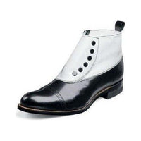 Men Stacy Adams Boot Madison Black White Biscuit Toe Zipper 00026 - 111 - J.Valintin Men's Wear Legend - 00026 - 111 - 7.5