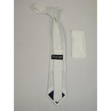 Men Stacy Adams Neck tie Hanky Set Business Formal Solid Color Satin Sta1 White - J.Valintin Men's Wear Legend - sta1 - white