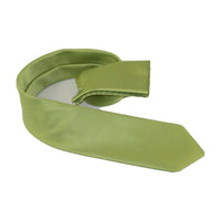 Men Stacy Adams Neck tie Hanky Set Business Formal Solid Satin S4 Lime Green - J.Valintin Men's Wear Legend - 24780