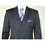 Men Suit ADOLFO 3Pc 100% Soft Wool Vested Business Formal 2 Button 1608 Charcoal - J.Valintin Men's Wear Legend - 26748