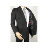 Men Suit BERLUSCONI Turkey 100% Italian Wool 180's Double Breasted #Ber23 Gray - J.Valintin Men's Wear Legend - 98629