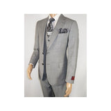 Men Suit BERLUSCONI Turkey 100% Italian Wool Super 180's 3pc Vested #Ber10 Gray - J.Valintin Men's Wear Legend - 98538