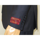 Men Suit BERLUSCONI Turkey 100% Italian Wool Super 180's 3pc Vested #Ber14 Navy - J.Valintin Men's Wear Legend - 98566