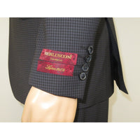 Men Suit BERLUSCONI Turkey 100% Italian Wool Super 180's 3pc Vested #Ber21 Black - J.Valintin Men's Wear Legend - 98615