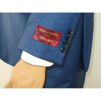 Men Suit BERLUSCONI Turkey 100% Italian Wool Super 180's 3pc Vested #Ber40 Blue - J.Valintin Men's Wear Legend - 99838