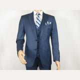 Men Suit BERLUSCONI Turkey 100% Italian Wool Super 180's 3pc Vested #Ber5 Navy - J.Valintin Men's Wear Legend - 98503