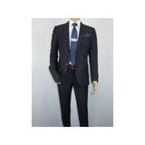 Men Suit BERLUSCONI Turkey 100% Italian Wool Super 180's #Ber29 Navy Blue Stripe - J.Valintin Men's Wear Legend - 100963